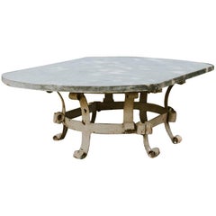 Creation Garden Table, 19th Century Iron Base and Lead Tabletop