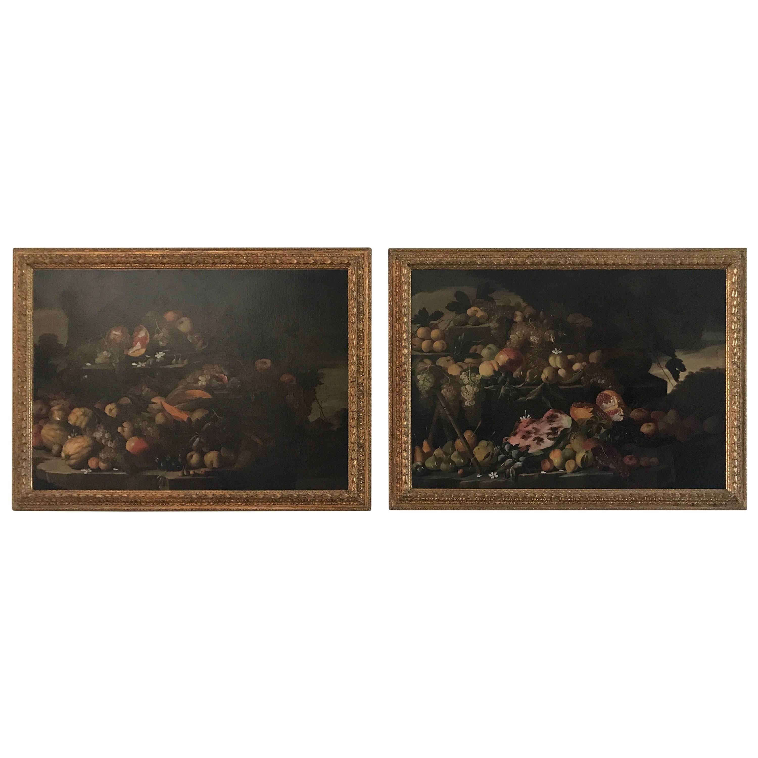 Pair of Italians "Still Life" Paintings by Luca Forte, Naples, 1600-1605
