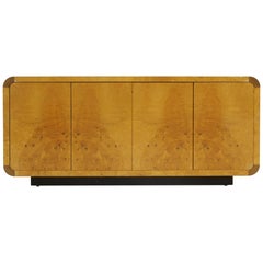 Henredon Scene Two Credenza/Buffet/Cabinet, Burl with Ebony Trim