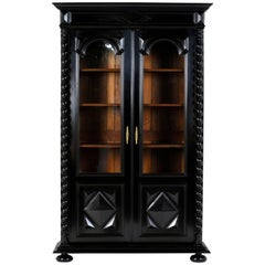 Antique French Ebonized Renaissance Style Bookcase 12