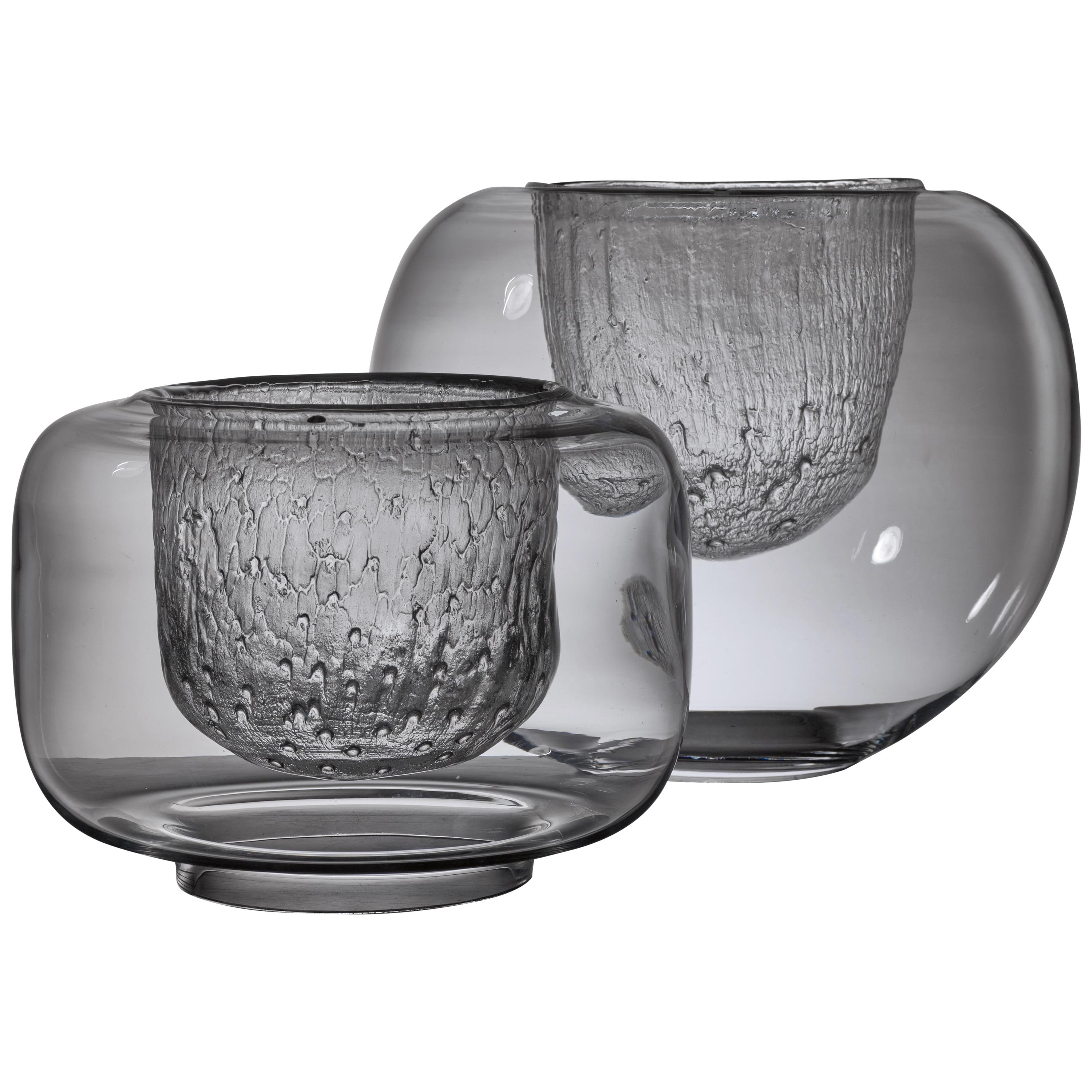 Pair of Timo Sarpaneva Glass Bowls for Iittala, Finland, 1960s For Sale