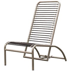 René Herbst Nickel-Plated Metal Deck Chair