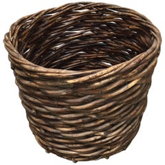 French Vintage Oversized Harvest Wicker Basket