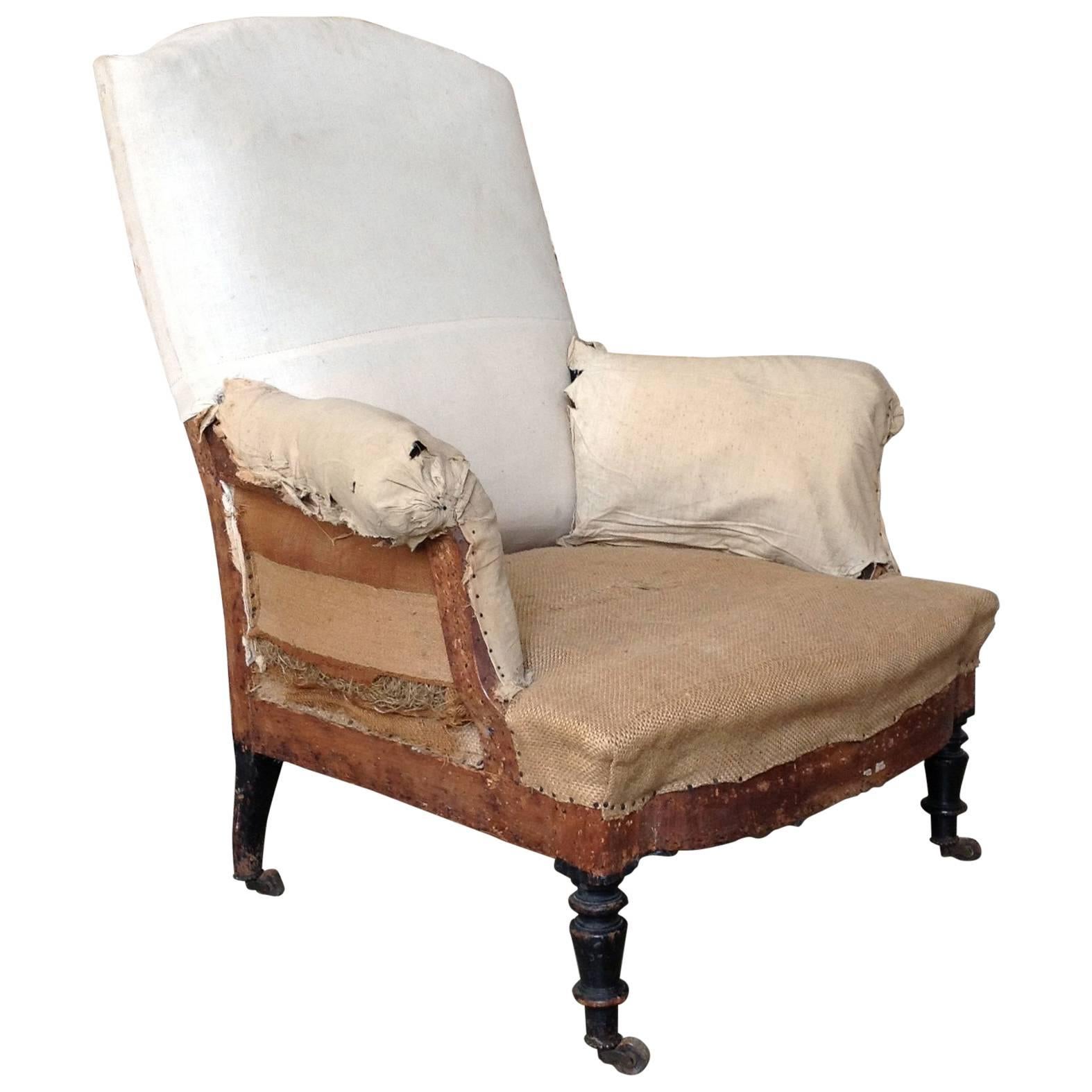 French 19th Century Armchair with High Back