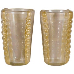 Costantini Murano Gold Flake Color Large Vases