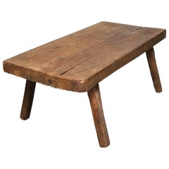 Vintage Oak Butcher's Block Coffee Table/Bench 1930s