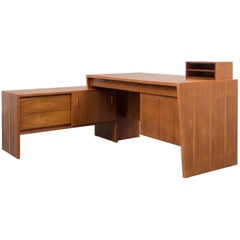 Extraordinary Desk from the 1950s, Walnut, L-Shaped