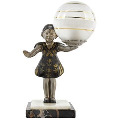 Geo Maxim French Art Deco Table Lamp Sculpture, 1930 7