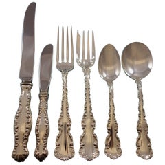 Louis XV by Whiting Sterling Silver Flatware Set for 12 Service 77 Pcs No Monos