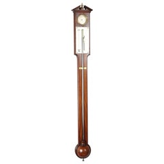 Antique Early 19th Century Mahogany Stick Barometer by Malacrida of Dublin