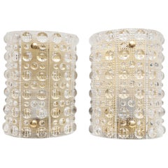 Pair of Carl Fagerlund for Orrefors Sweden Crystal Wall Sconces, circa 1960s