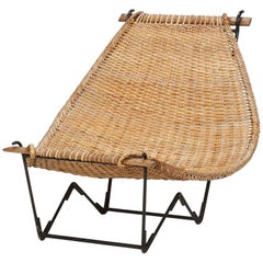 John Risley Lounge Chair Duyan Rattan, 1950s