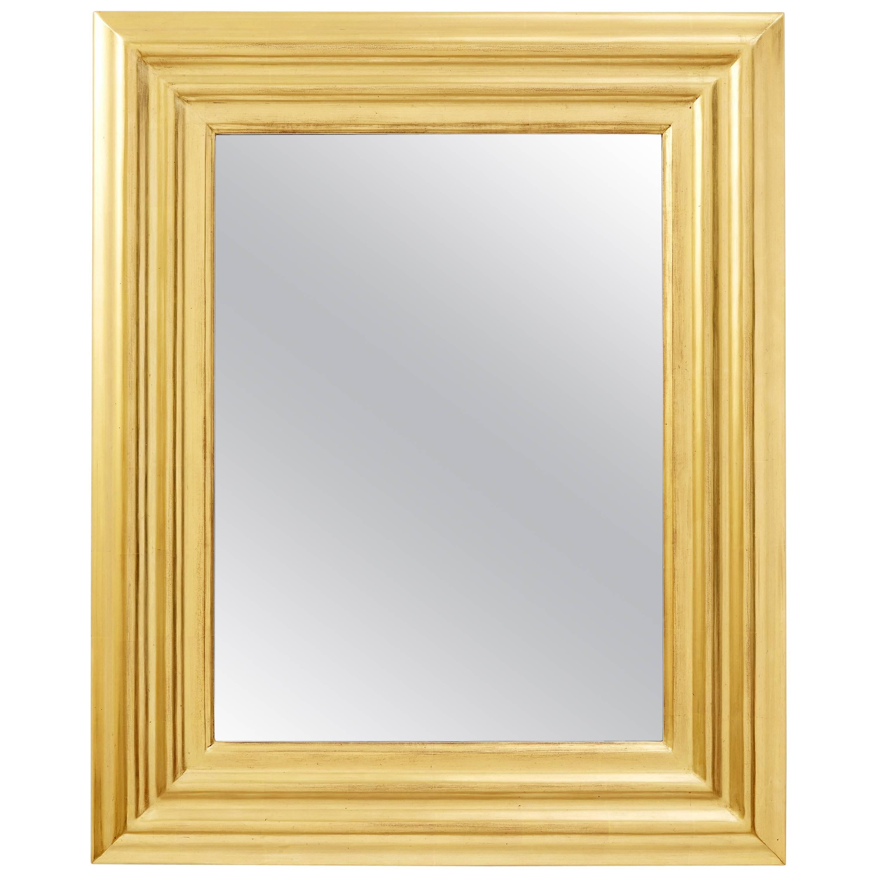 Degas No. 6 Ripple Wall Mirror, Gilded in 23kt Yellow Gold, by Bark Frameworks For Sale
