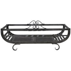 Large Fire Basket, Fireplace Iron Grate, Late 20th Century 3