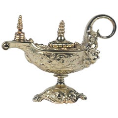 19th Century Italian Gilt Bronze Grand Tour Oil Lamp