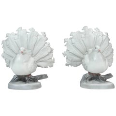Pair of Mid-Century Bisque Ceramic Birds by Florence Ceramics 3
