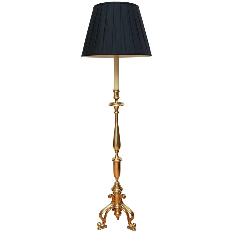 Solid Brass Candlestick Floor Lamp by Chapman at 1stDibs