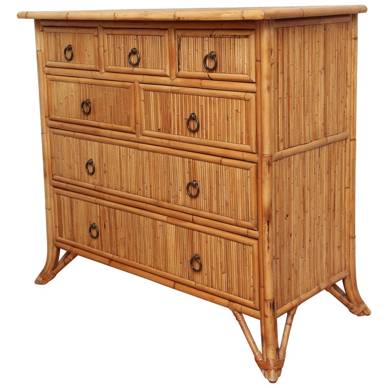 Pencil Bamboo Dresser by Baker at 1stDibs