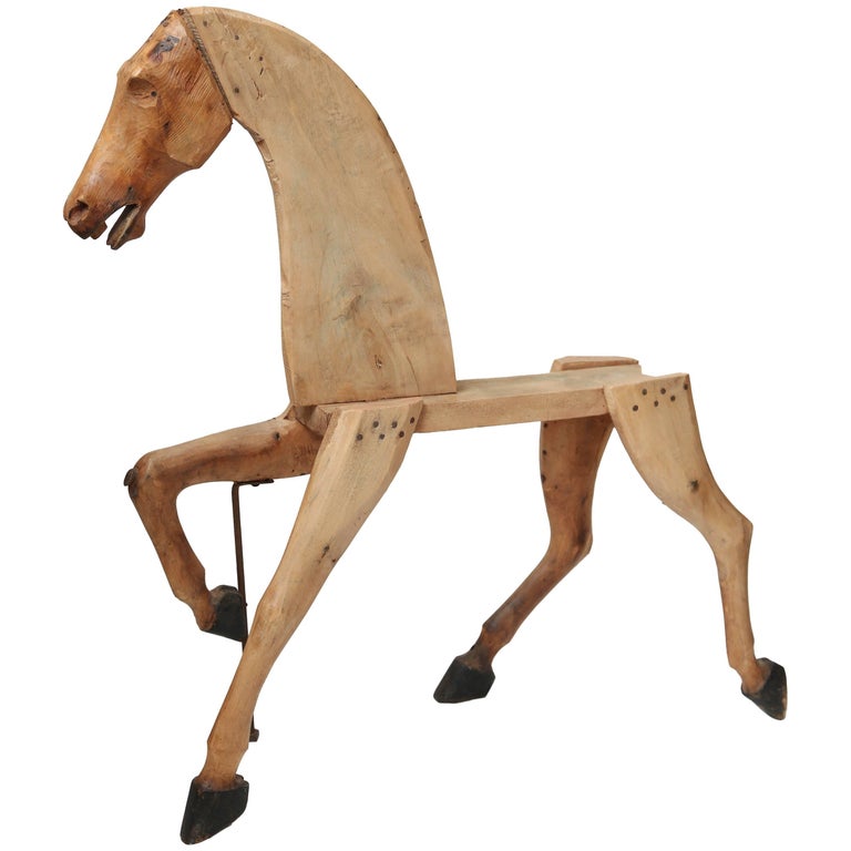 Folk Art Wood Horse at 1stdibs