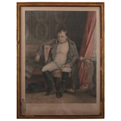 Antique Lithograph of Napoleon Bonaparte at Fontainebleau after Delaroche