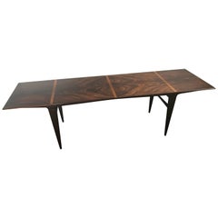 1950 Swedish Rosewood Top Coffee Table with Beech Legs Petterson & Nilsson