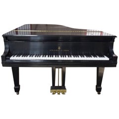 Vintage Steinway Model B Satin Ebony Grand Piano 