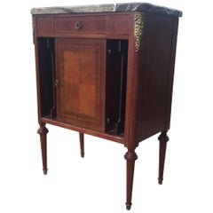 Elegant French Louis XVI Style Side Table Cabinet Nightstand 1