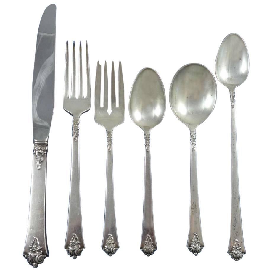 Castle Rose by Royal Crest Sterling Silver Flatware Set For 8 Service 54 Pieces