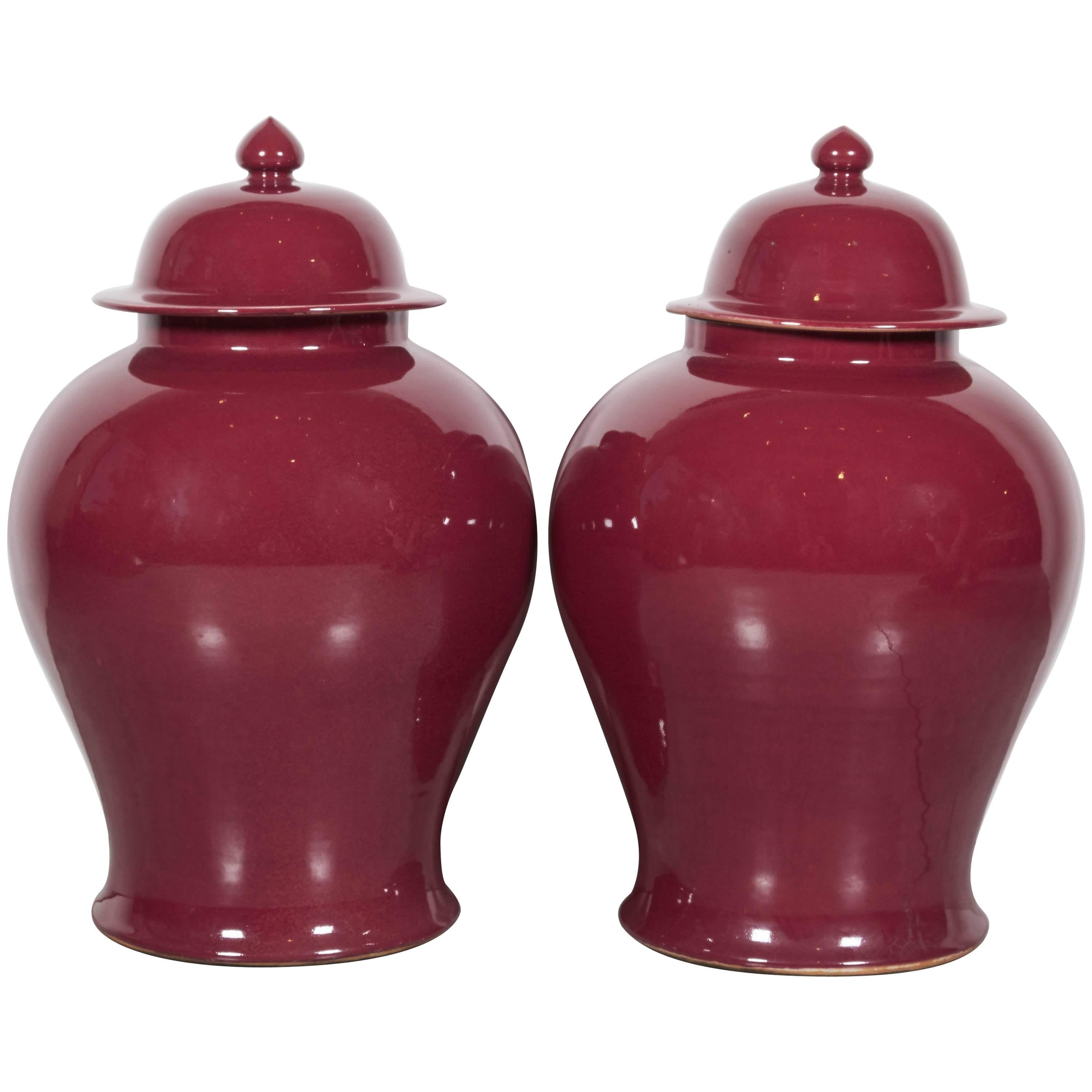 Tall Contemporary Chinese Baluster Jars