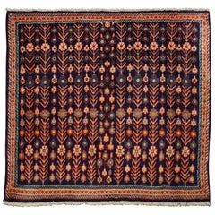 1960s Square Persian Senneh Rug