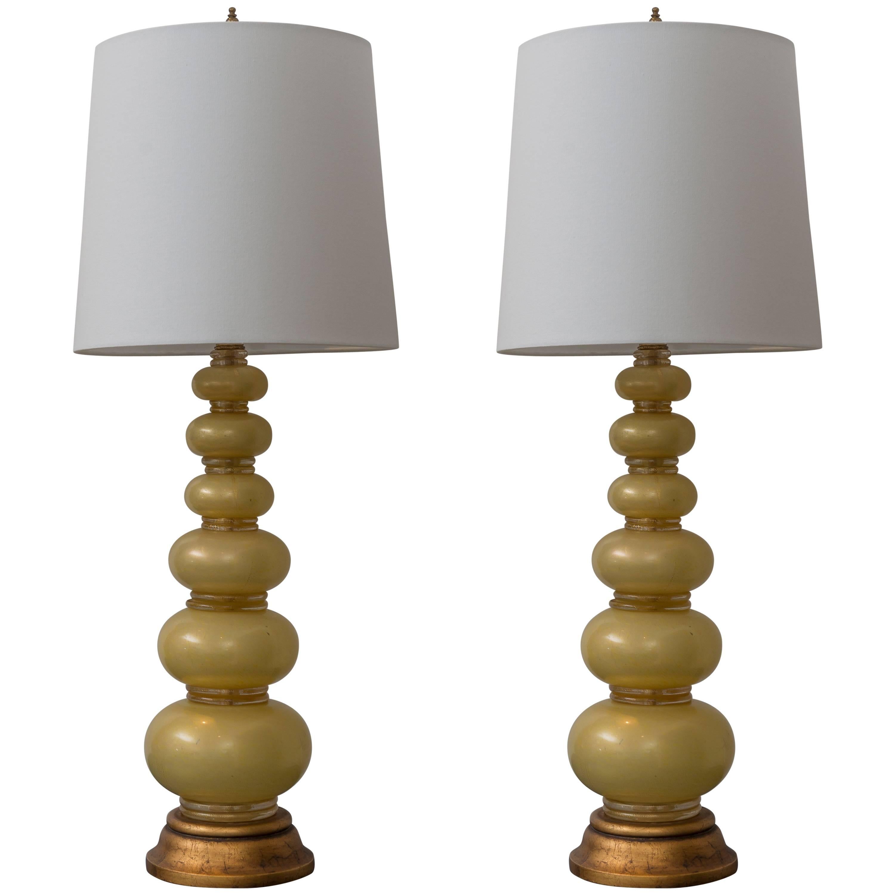 Set of Two Barovier Toso Lamps For Sale