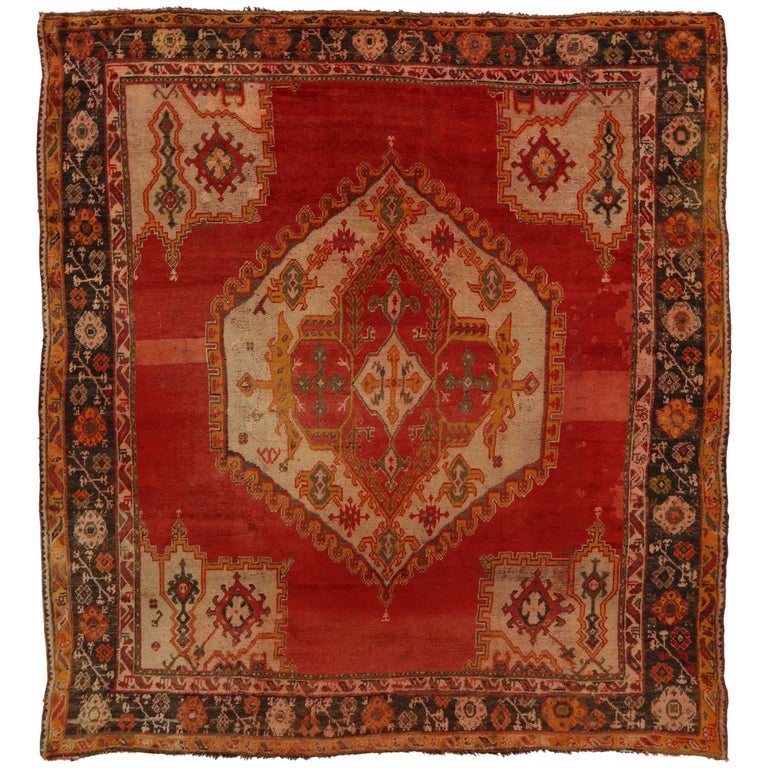 Antique Turkish Oushak Rug with Modern Style For Sale at 1stdibs