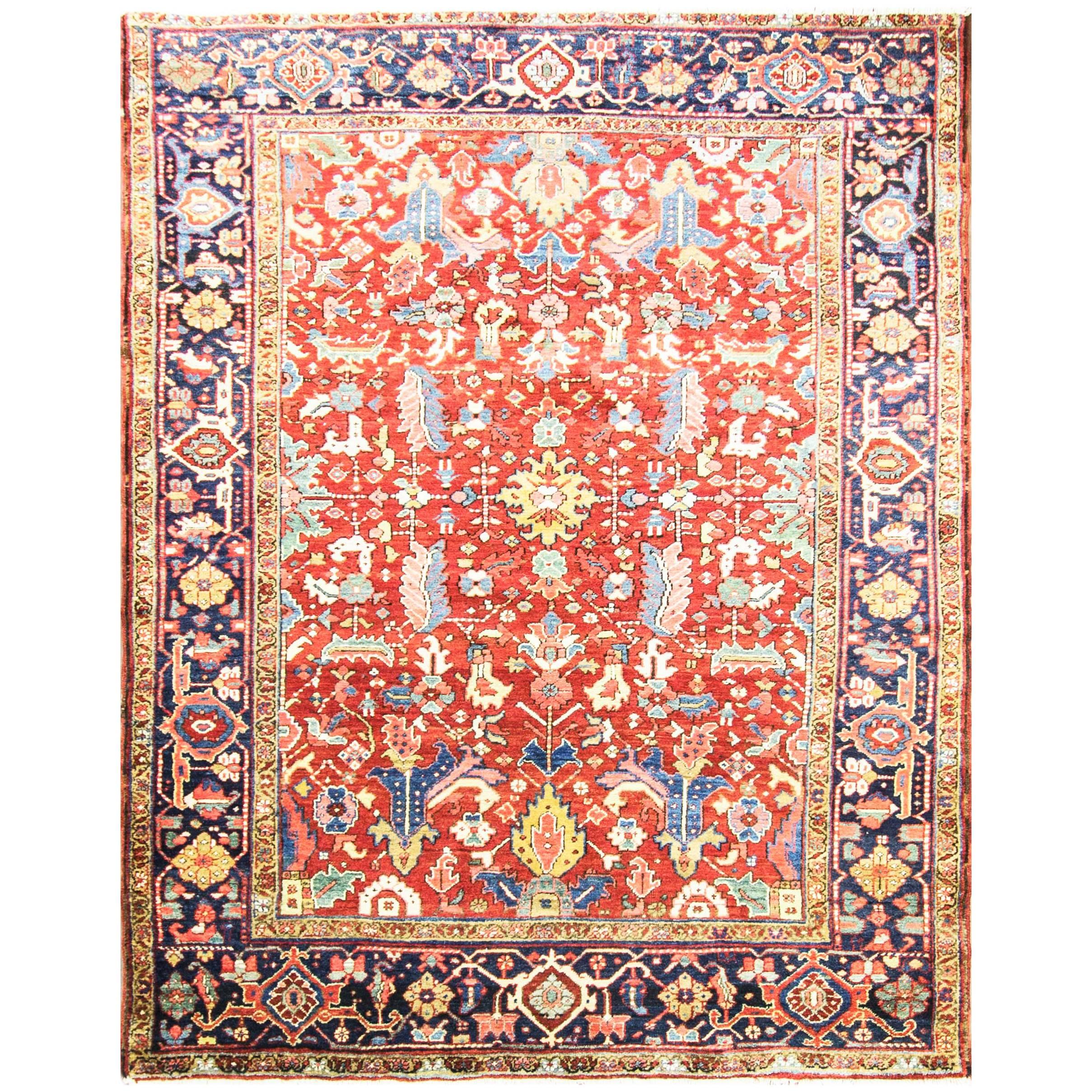 Antique Persian Dragon Heriz/Serapi Carpet