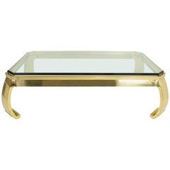 Karl Springer Style Brass Coffee Table