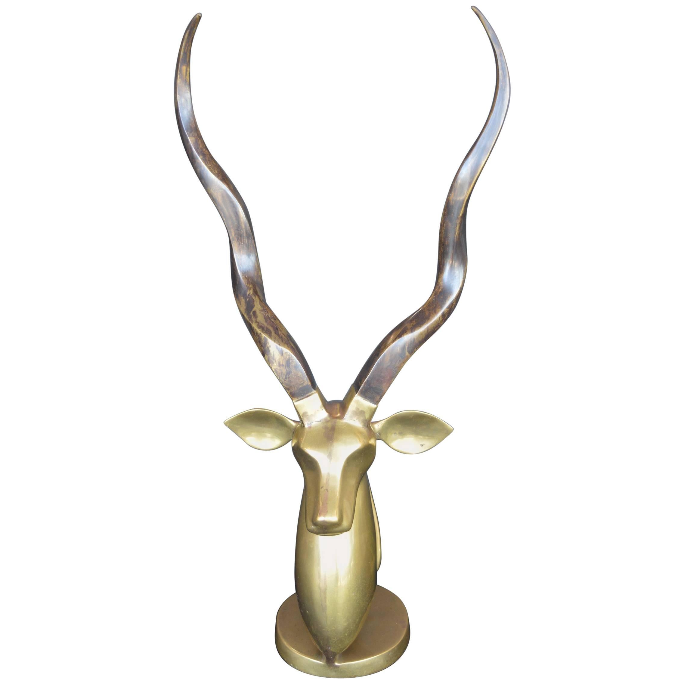 Brass Antelope Bust