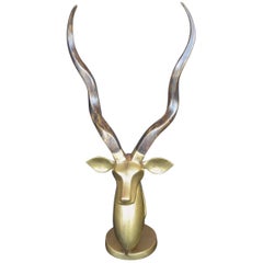 Brass Antelope Bust