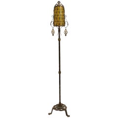 Oscar Bach Style Moorish Wrought Iron Floor Lamp