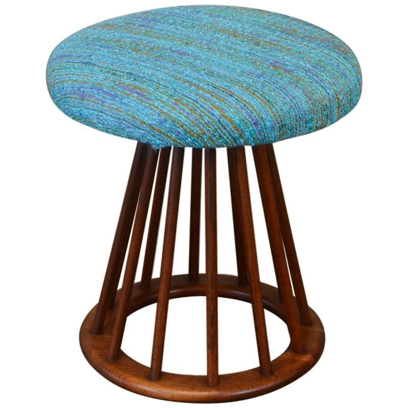 Walnut Spindle Stool by Arthur Umanoff For Sale