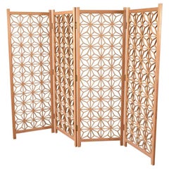 Four Panel Mahogany Folding Screen 5
