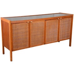 Large Cane Front Credenza by Founders