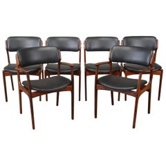 Set of Six Erik Buck Model 49 Rosewood Dining Chairs