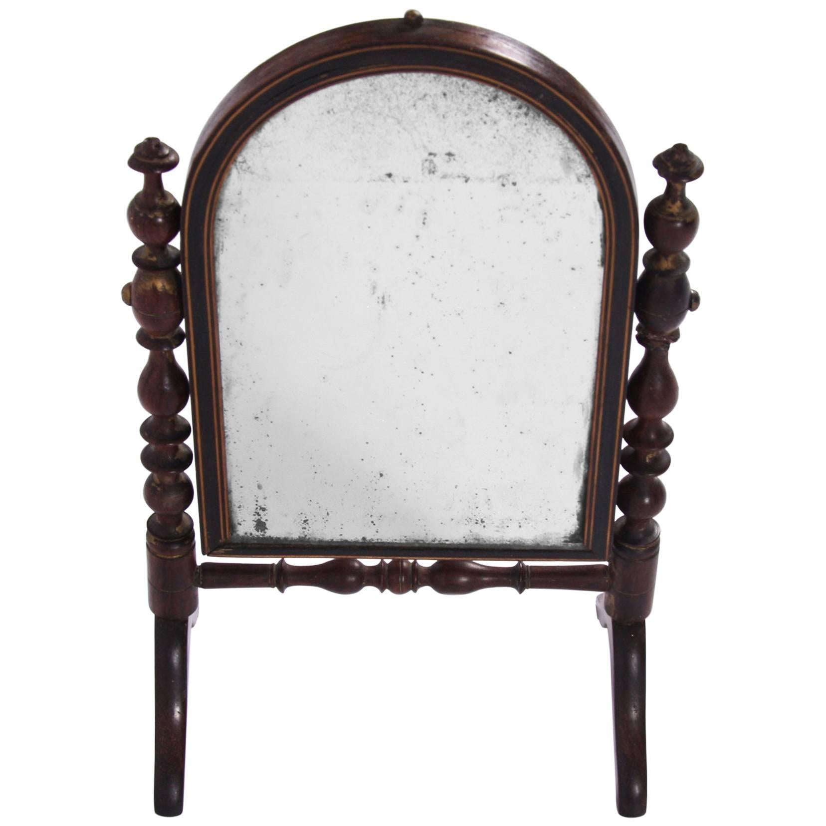 19th Century English Miniature Travel Mirror