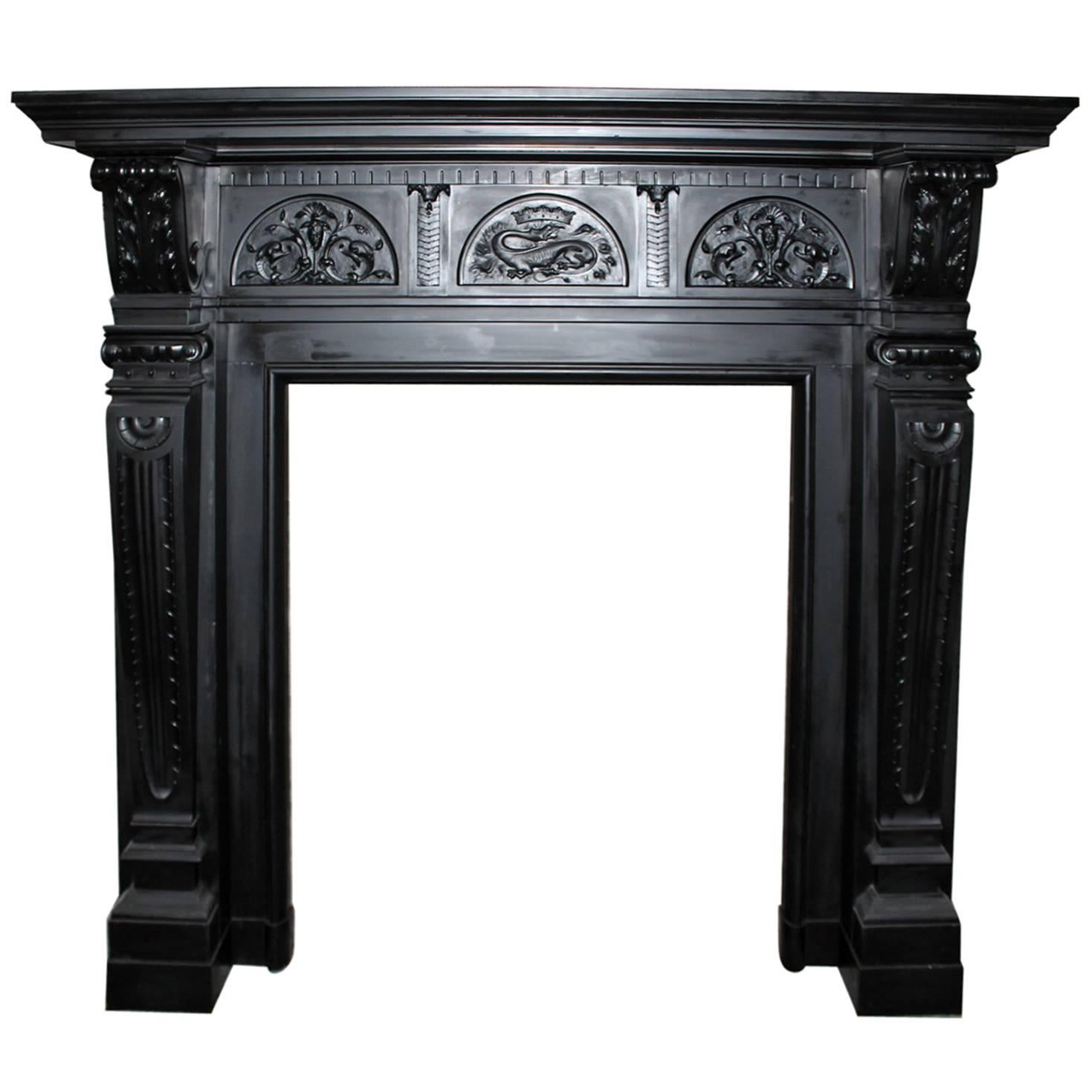 Black Marble Fireplace mantel, 19th Century