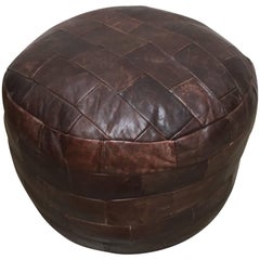 De Sede Vintage Brown Leather Ottoman