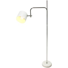 Lampadaire OMI blanc réglable, années 1970