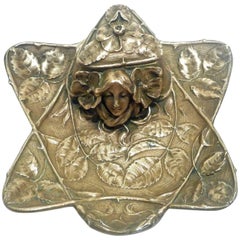 E. Finck, an Art Nouveau Gilt Bronze Inkwell, Signed