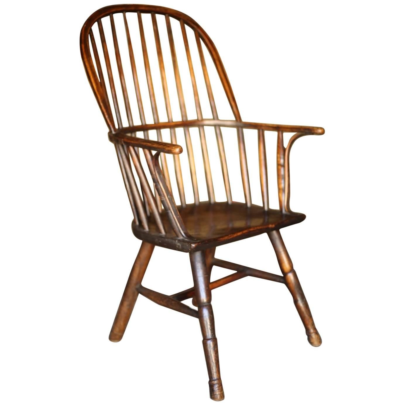 18th Century Ash and Elm High Backed Windsor Armchair