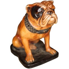 Retro 20th Century Pottery Model of an English Bulldog