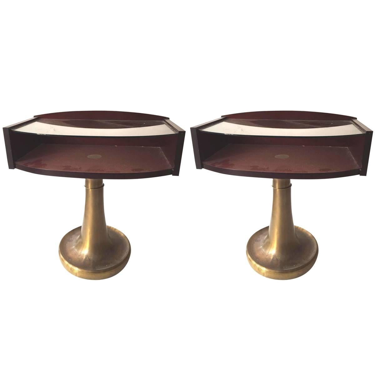 Vintage 1970s Pair of Side Tables Labelled "Ronchetti & Porro" For Sale