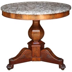 19th Century French Marble Topped Gueridon Table